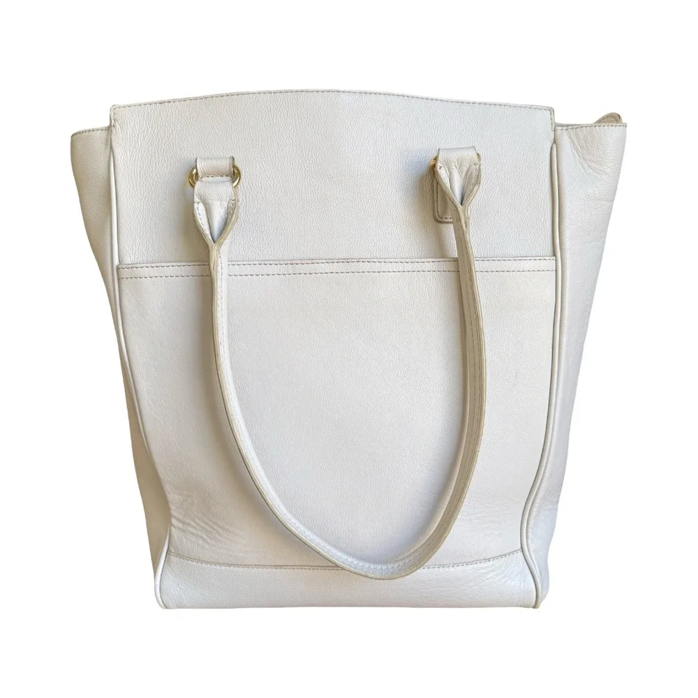 Banana Republic White Dianne Tote Leather - Picture 2 of 9